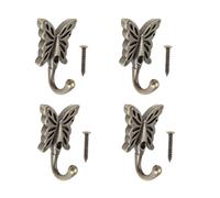 VGOL 4 Pcs Butterfly Shaped Wall Hooks Antique Decorative Wall Hooks for Bedroom Bathroom Kitchen Clothes Hat Coat Towel with Screws Bronze