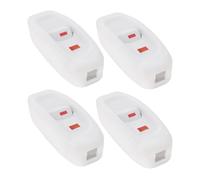 VGOL 4pcs Inline Cord Switch Feed-Through Rocker Switch 110-250V 10A Cord Cable Switch Suitable for Table Lamp Mirror Lamp Wall Lamp, White