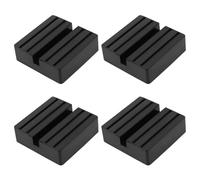 VGOL 4pcs Slotted Square Car Jack Rubber Blocks 7.5 x 7.5 x 2.5cm Slotted Rubber Frame Rail Protector Square Pinch Welds Protector Lift Jack Pad for Toe Jack Axle Stands