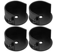 VGOL 4Pcs Window Decoration Roman Rod Flange Base Curtain Rod with Adjustable Screw U Shaped Plug for 28mm Rod Black