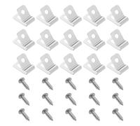 VGOL 50PCS Fence Wire Clamps R-Type Cable Clips Clamp Kit with 50 Pack Screws for Wire Management for Welded Wire to Wood, Metal or Vinyl Fence, Silver