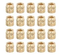 VGOL 50PCS Knurled Nuts M4 x 6mm L x 6mm OD M4 Threaded Insert Knurled Brass Nuts for 3D Printing Parts Loptop Automotive Plastic Shell Gold