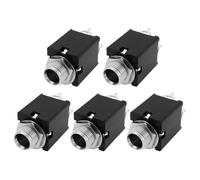 VGOL 5pcs 1/4 Inch Enclosed Mono Jack Copper Joint 6.35mm Audio Socket with Solder Lug Terminals for Effects and Amps