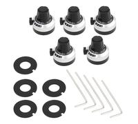 VGOL 5pcs Multi Turn Potentiometer Knob with Dial Counter 6.35mm Shaft 22×24mm for Precision Potentiometer Fine Adjustment
