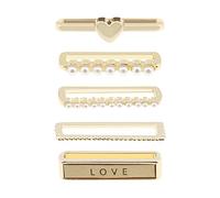 VGOL 5PCS Watch Strap Decorative Rings Loops Silicone Watch Band Charm Heart Shaped Fastener Rings Metal Decoration for 22mm Width Watch Strap