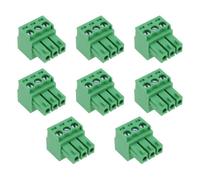 VGOL 8 Pcs Audio Equipment 3 Pin Green Connector Pin Spacing 3.5mm Compatible with Phoenix