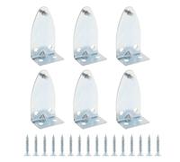 VGOL 8pcs Hold Down Brackets Metal Blinds Bracket with 16pcs Screws Blind Bottom Rail Holder Clip Replacements for Horizontal Blinds and Windows Shades