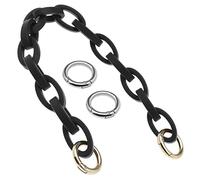 VGOL Purse Strap Bag Chain Handle Replacement Frosted Chain Bag Shoulder Strap Accessories in Black with 2 Pair Round Buckle in Silver Gold Length 35cm for DIY Making