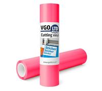 vgoltd Permanent Glossy Adhesive Vinyl Cutting Vinyl Roll for Mug Cup Window Home Decal & DIY Projects (Hot Pink, 60 x 100 cm)
