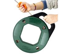 VGongTech 100ft Fish Tape Reel 6 Cores Spring Fishtape in Winding Case Multi-Groove Fish Tape and Pulls for Electric or Communication Wire Puller