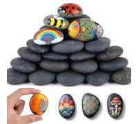 VGOODALL 20PCS Painting Rocks, 4-8cm Flat Smooth, Art & Craft supplies | Pebbles for Painting, Natural River Stone for DIY, Crafts, Kindness Rocks, Garden Decoration, School Kids Craft Supplies