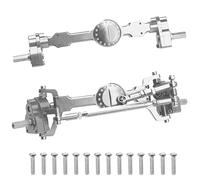 Vgoohobby Aluminum Alloy Front Rear Portal Axle Upgrade Part Compatible with MN Model MN99S MN98 D90 D91 D99 D99S MN90 1/12 RC Car (Silver)