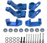 Vgoohobby Metal Rear Stub Axle Carriers, C-Hubs Caster Blocks, Steering Blocks Compatible with 1/10 Traxxas Slash 2WD Stampede 2WD Rustler 2WD Nitro Slash RC Car Upgrade Part #3752 3736 3632 (Blue)