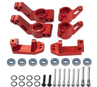 Vgoohobby Metal Rear Stub Axle Carriers, C-Hubs Caster Blocks, Steering Blocks Compatible with 1/10 Traxxas Slash 2WD Stampede 2WD Rustler 2WD Nitro Slash RC Car Upgrade Part #3752 3736 3632 (Red)