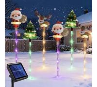 Vgpbphj 2026 New 6-Pack of Moving Christmas Lights, LED Solar Christmas Decorations Outdoor Waterproof, Solars & Battery Power, Courtyard Tree Snowman Reindeer for Xmas Pathway (B, Solar)