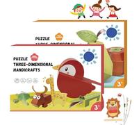 Vgpbphj 3D Handmade Origami Book, Puzzle Three-Dimensional Handicrafts, Fun DIY Pre-Cut 3D Paper Art Model, Tool-Free Design, Cartoon Origami Kit for Kids (Animal + Fruit)