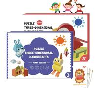 Vgpbphj 3D Handmade Origami Book, Puzzle Three-Dimensional Handicrafts, Fun DIY Pre-Cut 3D Paper Art Model, Tool-Free Design, Cartoon Origami Kit for Kids (Animal + Funky)