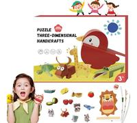 Vgpbphj 3D Handmade Origami Book, Puzzle Three-Dimensional Handicrafts, Fun DIY Pre-Cut 3D Paper Art Model, Tool-Free Design, Cartoon Origami Kit for Kids (Animal Paradise)