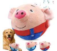 Vgpbphj Active Moving Pet Plush Toy, Interactive Dog Toys, 2026 Upgraded Rechargeable Squeaky Dog Ball Toy with Recording Sound, Washable Cartoon Pig Plush Toy for Dogs Puppies (Red)