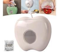 Vgpbphj Appearancte Plastic Wrap Storage Box, 2024 New Plastic Wrap Storage Box Dispenser, Punch-Free Plastic Wrap Organizer With 100/200pcs Fresh Keeping Bags (C-100 Pcs Film)