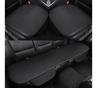 Vgpbphj Breathable & Anti-Slip Cotton Car Seat Covers, Non Slip Car Seat Pad, Ice Silk Breathable Cushion, Car Seat Covers for Summer Heat, Comfort Cooling Front Driver Seat Covers (Black,Full Set)