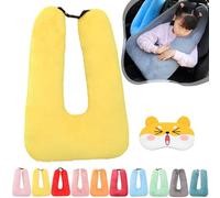 Vgpbphj Car Sleeping Pillow for Kids, Traveling Car Pillow for Long-Distance Travel of Adults and Children, Multifunctional U-Shaped Pillow, Rear Seat Supports and Body (Yellow)