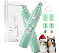 Vgpbphj Concertchop Dog Nail Grinder, Silent Pet Nail Grinder for Dogs, Electric Dog Claw Nail File, Smart LED Pet Grinder - See Blood Vessels, Zero Ouch (2Pcs Green)
