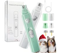 Vgpbphj Concertchop Dog Nail Grinder, Silent Pet Nail Grinder for Dogs, Electric Dog Claw Nail File, Smart LED Pet Grinder - See Blood Vessels, Zero Ouch (Green, White)