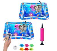 Vgpbphj Glow Pad for Cats, 2025 Upgrade Lighted Water Mat for Cats, Motion-Triggered RGB Lighteffects, Thickened Water Sensor Pet Play Mat, Ocean Breeze Splashland for Cat (2pcs)