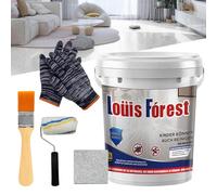 Vgpbphj Louis Forest Epoxy Floor Paint, High-Gloss Marble Effect Epoxy Floor Coating, Waterproof and Non-slip, Strong and Wear-Resistant, Safe and Environmentally Friendly (Sesame Gray)