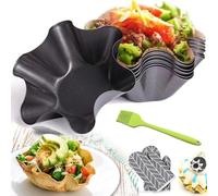 Vgpbphj Petal Shape Carbon Steel Baking Bowl, Non-Stick Carbon Steel Taco Salad Bowl Makers, Taco Shell Mold for Frying, Tortilla Pan Set Salad Bowl (8 Petals, 1pc)