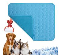 Vgpbphj Pfotenfrost Mat, Paw Frost Cooling Mat for Cats and Dogs - Self-Cooling Blanket, Washable Cooler Bed for Pets, Ideal for Home, Car and Garden (Blue, M-50 * 60cm)