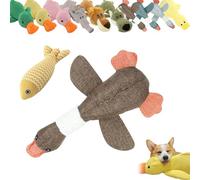 Vgpbphj Quacker Calming Duck Toy, The Mellow Dog Calming Duck, Emotional Support Duck for Dogs, Yellow Duck Dog Toy, Stuffed Duck Dog Chew Toys with Squeaker for Indoor Puppy (Brown Duck)