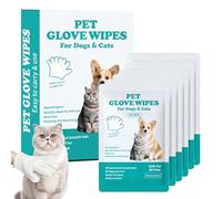 Vgpbphj Rinse-Free Dog Shampoo Mitts - Hypoallergenic Pet Bath Wipes, 6 Packs, Instant Bath Cleaning Gloves for Dogs, Pet Glove Wipes for Daily Care and Traveling (1 Boxed)