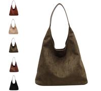 Vgpbphj Suede Tote Bag, Large Capacity Suede Bag, Brown Suede Tote, Tote Bags For Women Suede Leather Handbags Ladies Shoulder Bag Hobo Slouch Bag Uni Bags For Work Shopping School Everyday (Green)