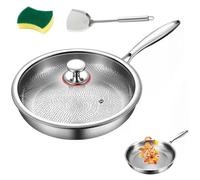 Vgpbphj Titanium Hammered Pan Pro with Lid, 2025 New Ultra-Durable Scratch-Resistant Non Stick Titanium Nutri Frying Pan, Multifunctional Nutri Frying Pan Pro for Cooking (30cm with lid)