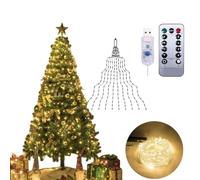 Vgpbphj Waterfall Christmas Tree Lights, 8 Modes 100-600 Christmas LED Firefly Twinkle String Lights, 3.3/6.6/9.8Ft Cascading Twinkle Lights USB/Battery Powered (Warm Light-USB,6.56ft 400 Lights)