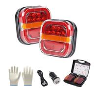 Vgpbphj Wireless Trailer Lights Kit, 2025 Upgraded Rechargeable Magnetic Cordless Tail Lights,Waterproof Portable LED Brake Rear Lamp for Tow Truck Rv Camper Boat (1 Sets)