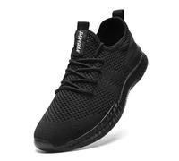 VGPSFN Mens Trainers Running Shoes Sport Walking Sneakers Casual Slip on Walking Shoes Lightweight Gym Workout Shoes Fashion Sneakers Breathable Mesh Fashion Sneakers Black Size 9.5