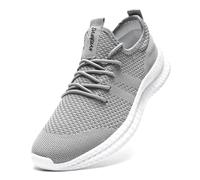 VGPSFN Mens Trainers Running Shoes Sport Walking Sneakers Casual Slip on Walking Shoes Lightweight Gym Workout Shoes Fashion Sneakers Breathable Mesh Fashion Sneakers Gray Size 11
