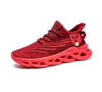 VGPSFN Mens Trainers Running Walking Shoes Sport Outdoor Casual Tennis Gym Hiking Shoes Lightweight Comfortable Fitness Sneakers for Men Fashion Work Athletic Jogging Red UK 11.0