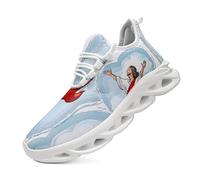 VGPSFN Mens Trainers Running Walking Shoes Sport Outdoor Casual Tennis Gym Hiking Shoes Lightweight Comfortable Fitness Sneakers for Men Fashion Work Athletic Jogging Blue UK 5.5