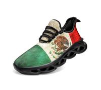 VGPSFN Mens Trainers Running Walking Shoes Sport Outdoor Casual Tennis Gym Hiking Shoes Lightweight Comfortable Fitness Sneakers for Men Fashion Work Athletic Jogging Green_Red UK 5.5
