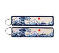 VGQ 2 Pcs JDM Motorcycle Jet Tag Keychain Double Sided Key Tags for Scooters Car Cool Key Chains RingZZ-3