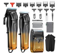 VGR 644 Cordless Hair Clippers, Beard Trimmer and Foil Shaver Set for Men | Rechargeable 3 Piece Barber Hair Cutting Kit LED Display Men's Grooming Kit
