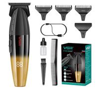 VGR 906 Fresh Fade Hair Trimmer, 9000 RPM Zero Gapped Beard Trimmer, Gold | DLC T-Blade Cordless Hair Clipper for Barbers and USB Rechargeable