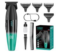 VGR 906 Fresh Fade Hair Trimmer, 9000 RPM Zero Gapped Beard Trimmer, Green | DLC T-Blade Cordless Hair Clipper for Barbers and USB Rechargeable