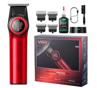 VGR 977 Cordless Hair Trimmer for Men with Zero-Gap T-Blade, Red