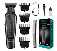 VGR 995 Professional Hair Trimmer for Men, Zero Gapped Barber Edgers, Portable Cordless Mens Beard Trimmer Clipper with 4 Guide Combs, USB Rechargeable