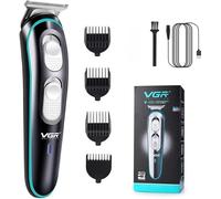 VGR Original Brand Electric Beard Trimmer for Men, Cordless Hair Clippers, USB Rechargeable Shaver, Low-Noise Stainless Steel T-Blade Hair Cutting Kit, 120-Min Battery for Daily & Travel Use